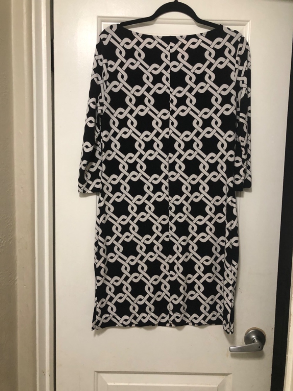 Banana Republic Size S Black and White Chain Link Knee Length Dress EUC Cute - Picture 2 of 4